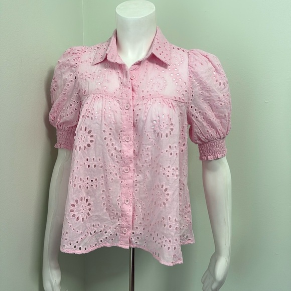 Petal & Pup Pink Janelle Eyelet Top XS NEW - Picture 7 of 12